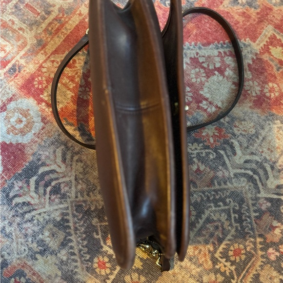 Vintage Coach Brown Leather Turnlock Flap Crossbody Bag USA Hangtag 9655 - Picture 14 of 16